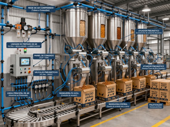 Fábrica de ração e ensacadoras